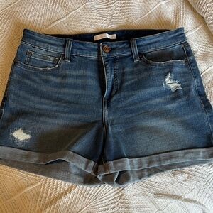 LC Conrad Denim Roll-Cuff Jean Shorts - Blue